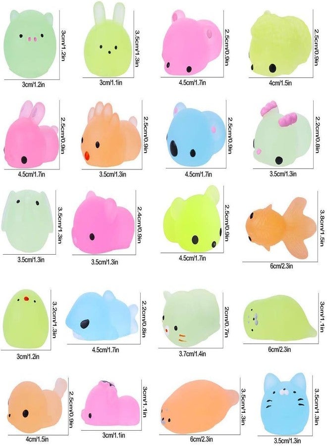 ANAB GIAB 2 Pack Squishies Mochi Squishy Toys Glow in The Dark Party Favors for Kids - Mini Kawaii Squishies Mochi Animals Stress Relief Squishy Pack Squishy Cat Squishys with Storage Box - Image 2
